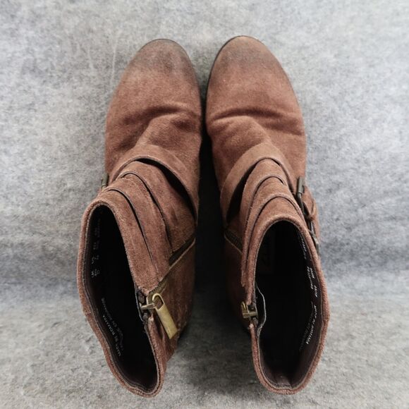 Clarks Shoes Womens 7 Bootie Fashion Buckle Strap Zip Leather Brown Elvina Haze - Picture 10 of 15